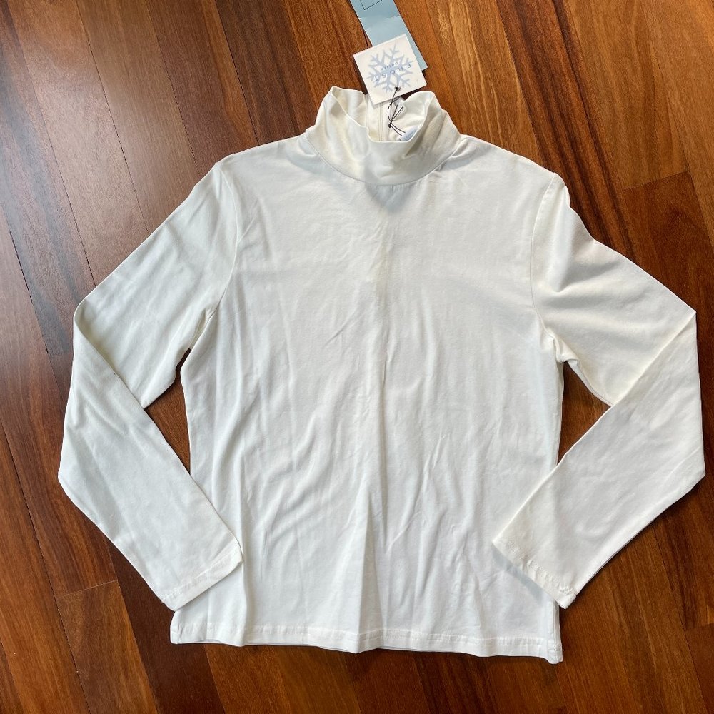 NEW Frost Petite Lg Cream Mock Turtleneck with Zipper